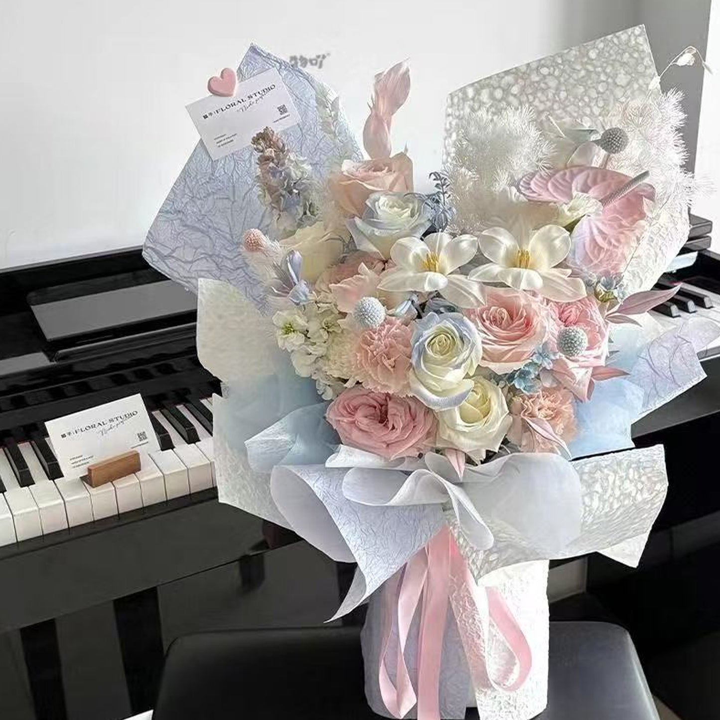 multicolored rose bouquet