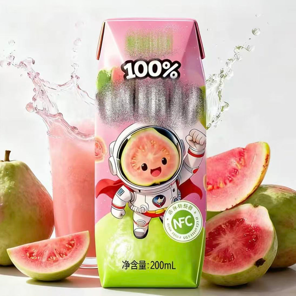 One carton of guava-flavored juice