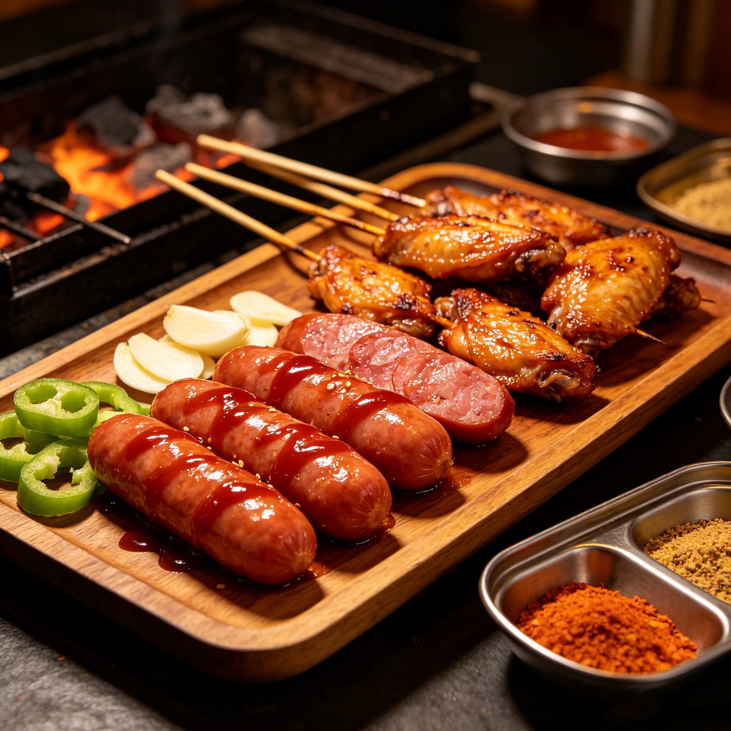 Sausage & Wing Select Platter of K‑BBQ