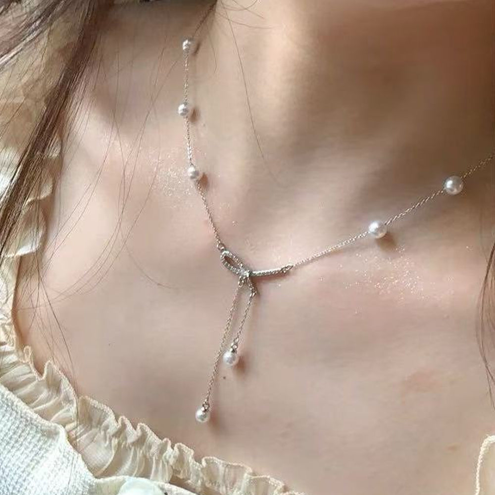 Pearl Fringe Y-Necklace