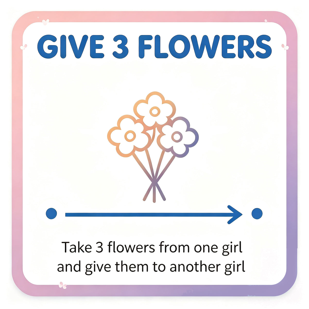 Move 3 flowers between two girls
