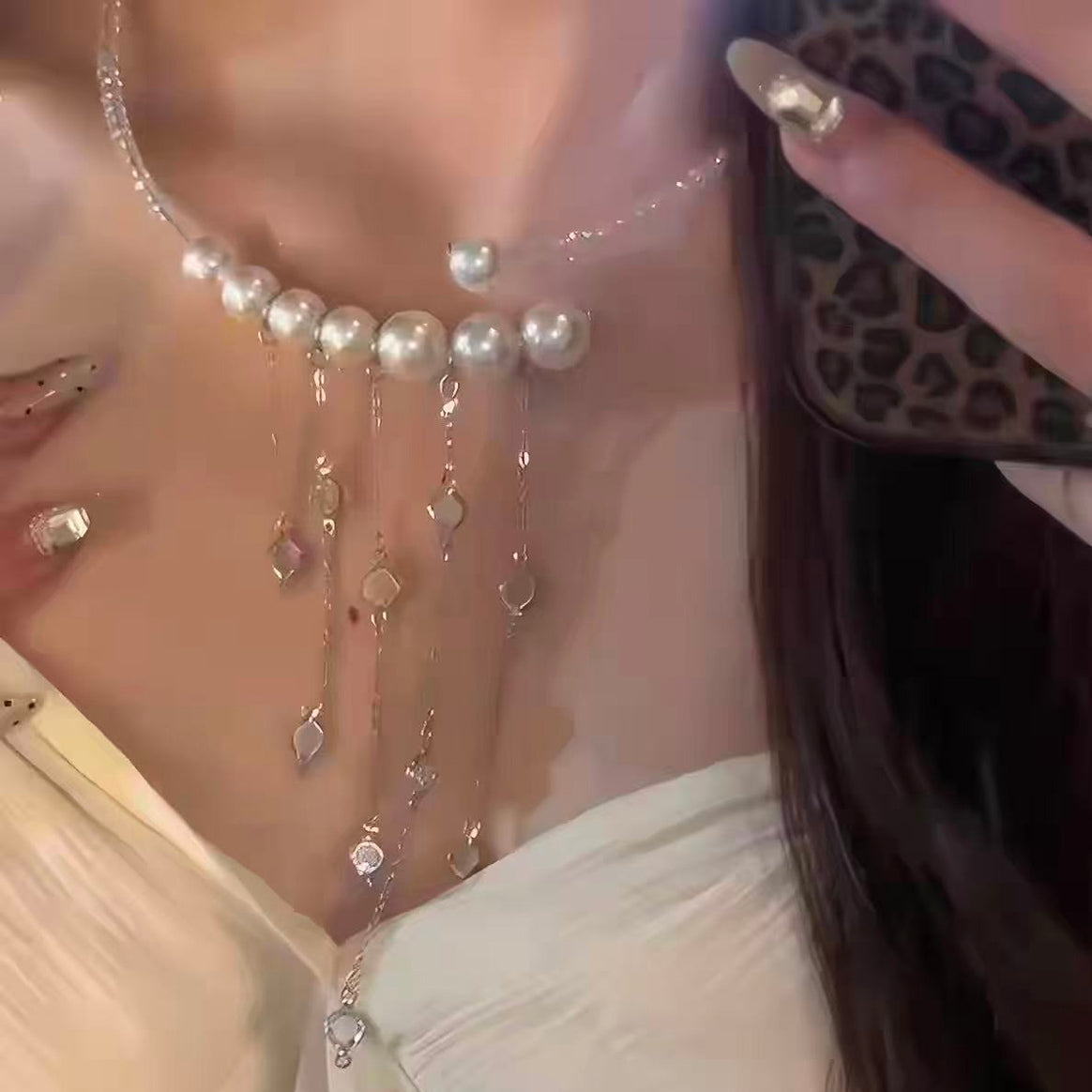 Pearl tassel necklace