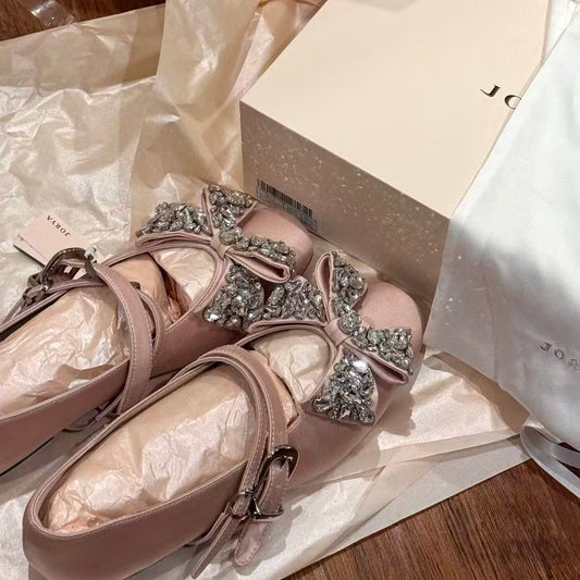 Rhinestone Bow Ballet Flats