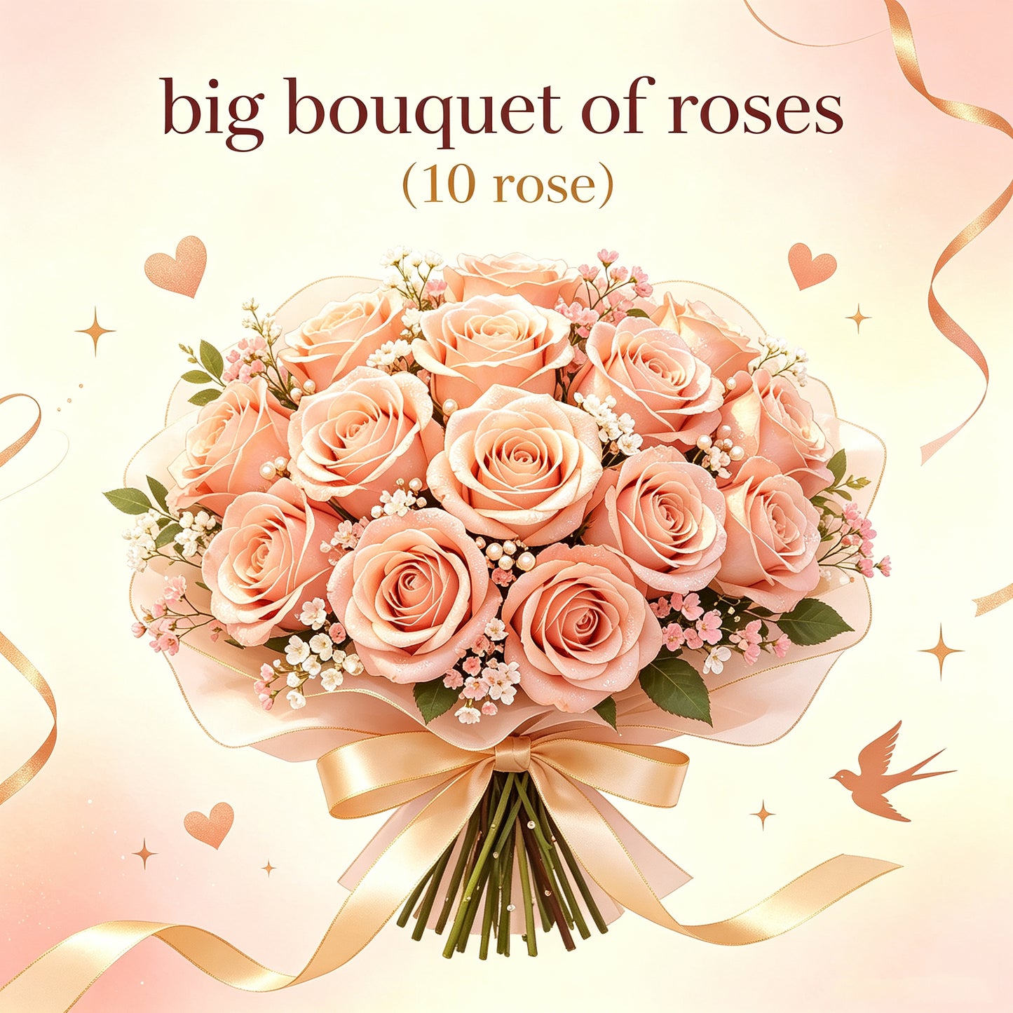 Big bouquet of roses（10 rose）-70$