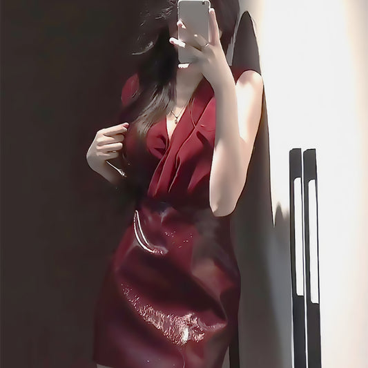 Vintage Red Leather Dress