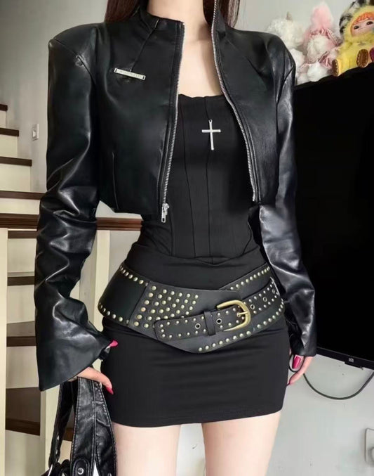 Stylish Leather Outfit Set